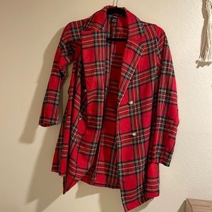 Red plaid coat